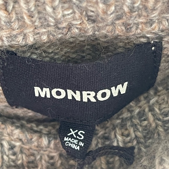 NWT Monrow x Revolve Cashmere Wool Blend Pencil Skirt in Brown/Taupe - Picture 4 of 10